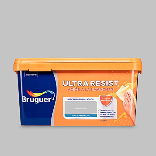 Bruguer ULTRA RESIST Pintura de pared ultralavable Gris Clásico 4L