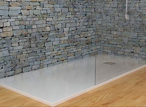 MASAL TECH DISEÑO - Plato de ducha, textura PIZARRA BLANCA 70x170 cm, antideslizante y de fácil instalación.