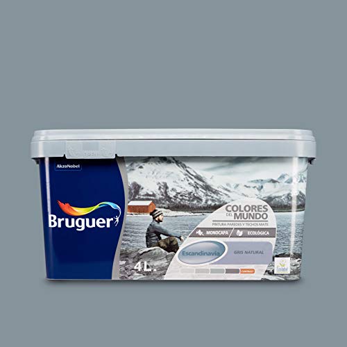 Bruguer 8429656023706 Pintura pared monocapa Colores del Mundo Escandinavia gris natural 4 L