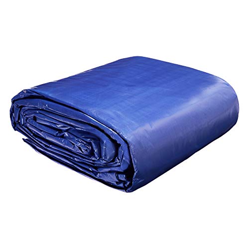 AmazonCommercial 9 x 12 m 0,127 mm de grosor azul lona de poliéster impermeable multiusos 1 paquete