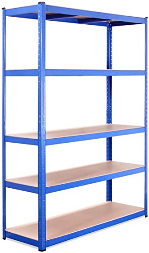 Estantes de garaje: 180 x 120 x 45 cm |  Estantes de almacenamiento de servicio pesado: 1 unidad, azul, 5 niveles (175 kg/estante), 875 kg en total |  5 años de garantía