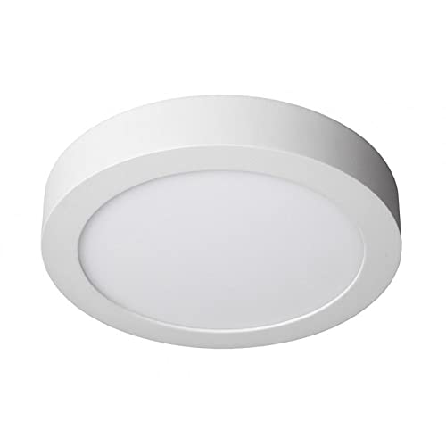LEDUNI Downlight Panel Redondo Superficie Circular LED 20W 2000LM Techo Redondo Para Techo y Pared Color Blanco Frio 6000K Angulo 120 IP40 OPAL Aluminio 225*40Hmm