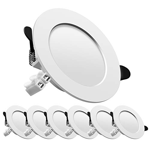 Downlight LED redondo, iluminación 7W (700 lm), 6000K (luz fría), blanco, foco empotrable LED, ojo de buey LED pack 6