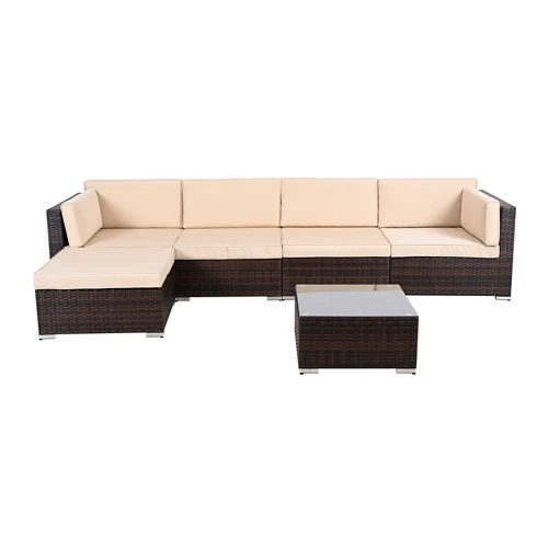 Juego de muebles de jardín Welsh Poly Rattan para 5