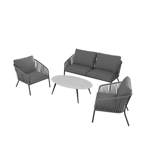 Juego de muebles de jardín iónicos de aluminio para 4 personas