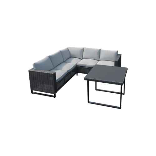 Conjunto de muebles de terraza de acero Noa para 4/5 personas