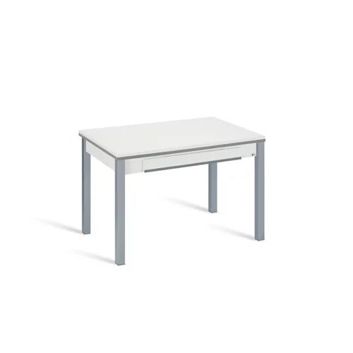 Mesa de cocina extensible de madera de guaraní de 110 a 170 cm blanca