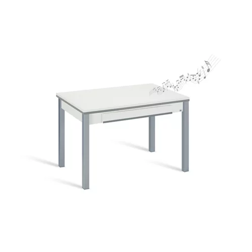Mesa de cocina extensible en madera Romani de 110 a 170 cm blanca