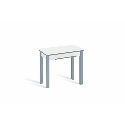 Mesa de cocina extensible de madera Matis de 40 a 80 cm blanca