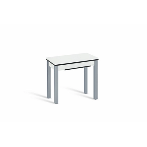 Mesa de cocina extensible de madera Matis de 40 a 80 cm blanca