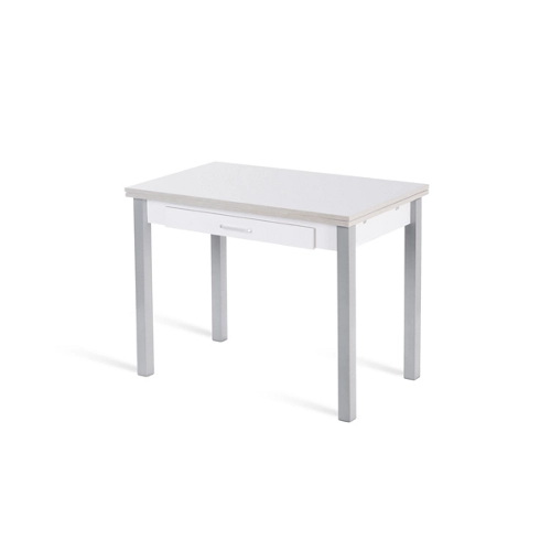 Mesa de cocina extensible de madera de jazmín blanco de 100 a 150 cm