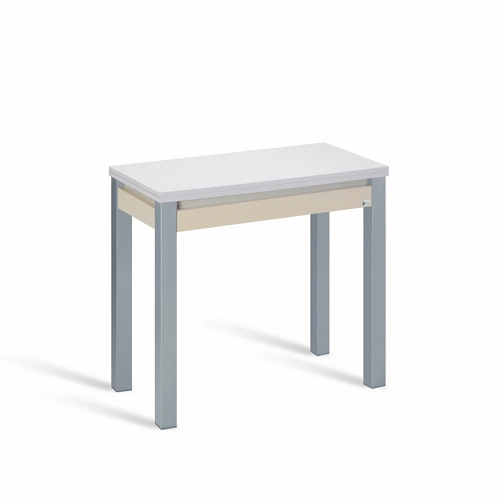 Mesa de cocina extensible de madera de arce de 40 a 80 cm blanca