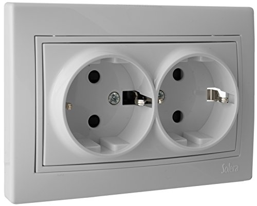 Solera ERP60/2U Base de enchufe doble, 250 V, blanco