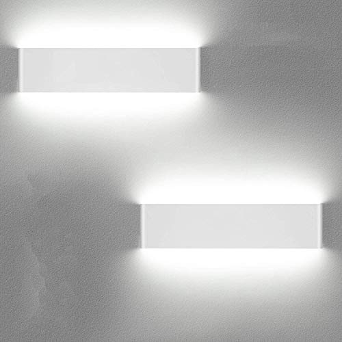 Ledmo 2 piezas apliques de interior 16W LED 36CM apliques modernos arriba abajo 6000K blanco frío para lámpara de baño sala de estar dormitorio escalera pasillo