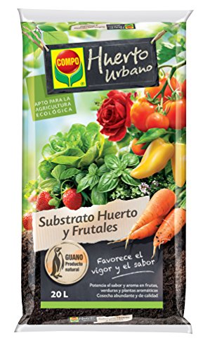 Compuesto universal para frutas, verduras, plantas aromáticas y de interior, apto para agricultura ecológica, medio de cultivo, 20 L, 56 x 32 x 8 cm