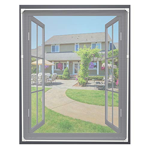 Mosquitera magnética para ventana, mosquitera, marco magnético desmontable, lavable, se puede cortar, buena permeabilidad al aire, no requiere taladrar (100x125 cm)