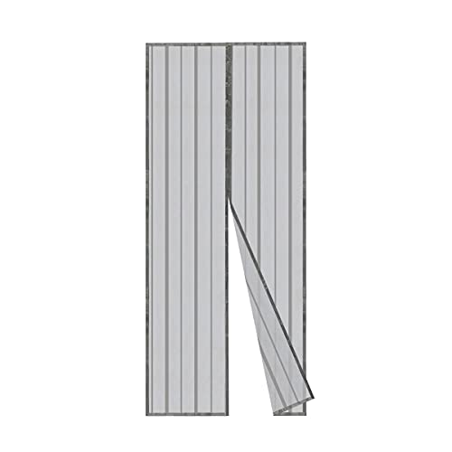 Sekey 220x110cm Cortina Magnética Antimosquitos para Puertas de Madera, Puertas de Hierro, Puertas de Metal, Puertas de Balcones, Puertas de RV, Cierre Magnético Automático, Gris