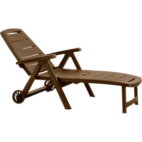 Tumbona exterior antibes marrón resina inyectada 74x80x190 cm