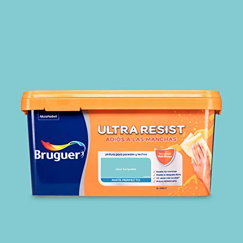 Bruguer ULTRA RESIST Pintura para paredes ultralavable Azul Turquesa 4L