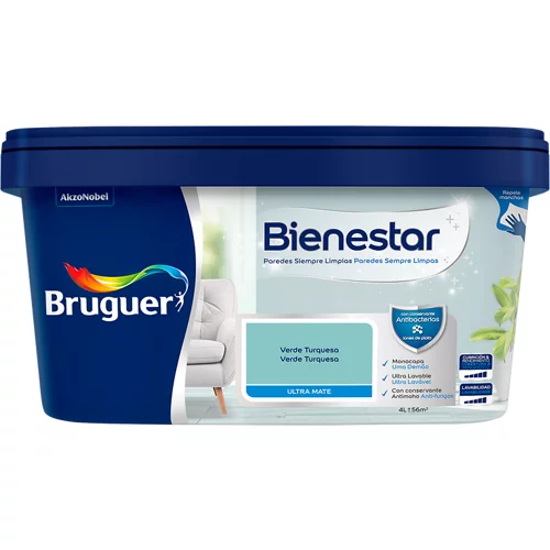 Bruguer pintura wellness 4l verde turquesa