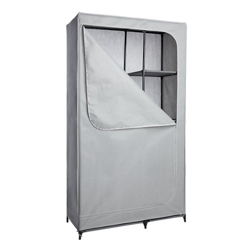 Armario tela spaceo gris con cremallera 180x100x45cm