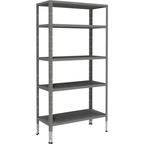estantería metal spaceo 180x90x40 gris 70kg 5 baldas