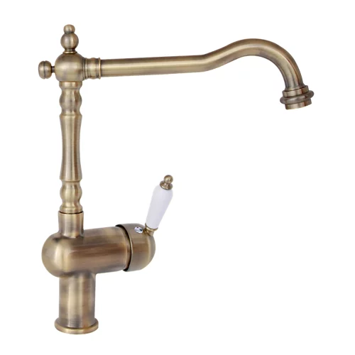 Grifo monomando de cocina con desagüe delinia sara bronce