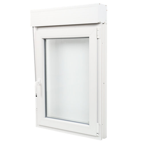 Ventana de PVC blanco, contraventana basculante derecha 75x115 cm